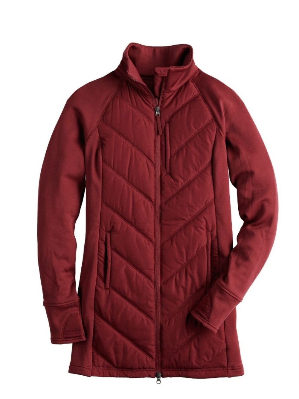 tek gear Long Quilted Puffer Jacket in Burgundy